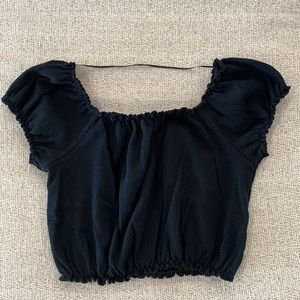 Wild Fable Black Ribbed Crop Top